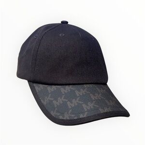 Michael Kors Monogram Logo Print Visor Baseball Cap Women's NWT Black MSRP $68